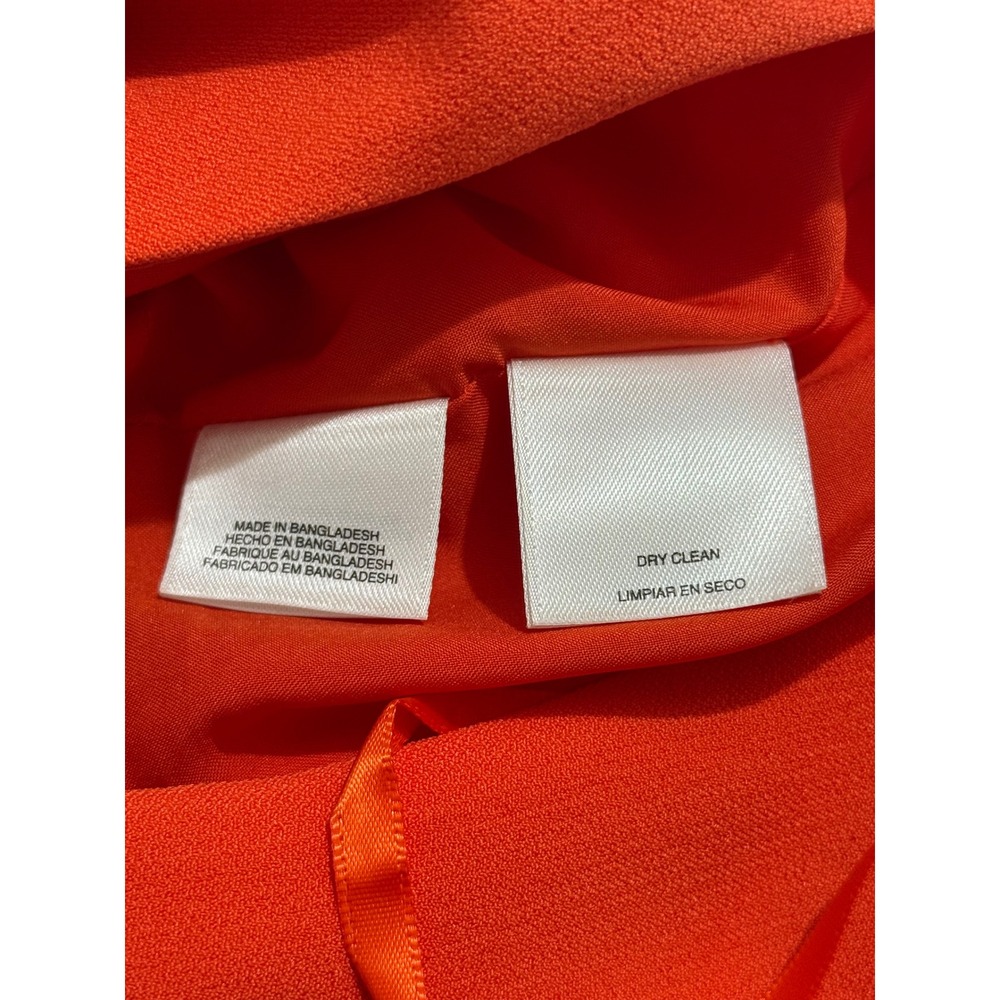 Anne Klein Bright Orange Fit & Flare Sleeveless Dress Sz 4 Career Chic Polished - Picture 9 of 10